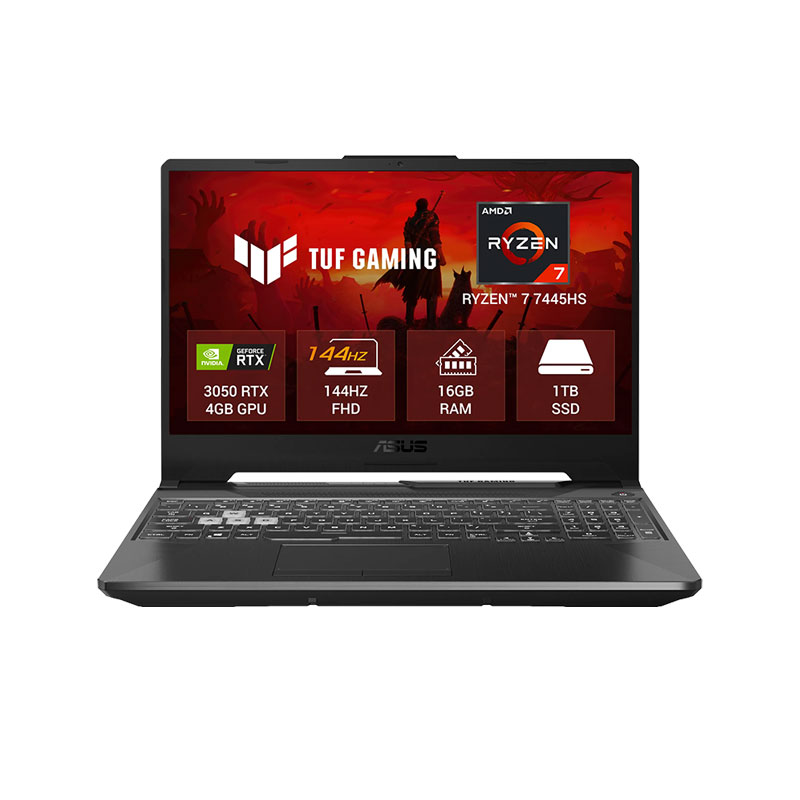 Picture of Asus TUF Gaming A16 - AMD Ryzen 7 7445HS 16" (40.64 cm) FA607NUG-RL189WS Gaming Laptop (16GB/ 1TB SSD/ Full HD Plus Display/ 6GB GDDR6 NVIDIA GeForce RTX 4050/ Windows 11 Home/ MS Office 2024/ 1Year Warranty/ Mecha Gray/ 2.20 kg)